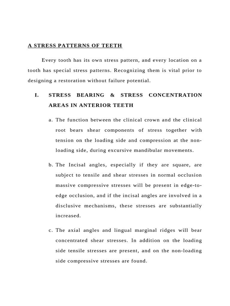 A Stress Patterns of Teeth - 2nd Print | PDF | Strength Of Materials ...