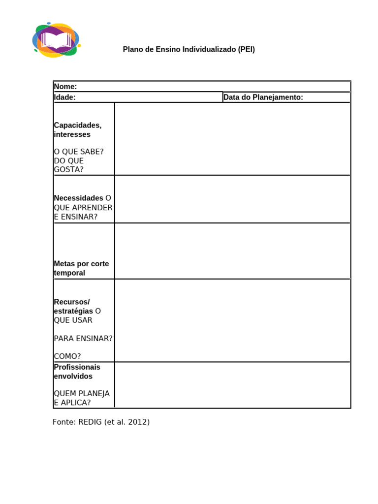 Modelos de Plano de Ensino Individualizado-PEI | PDF | Educação ...