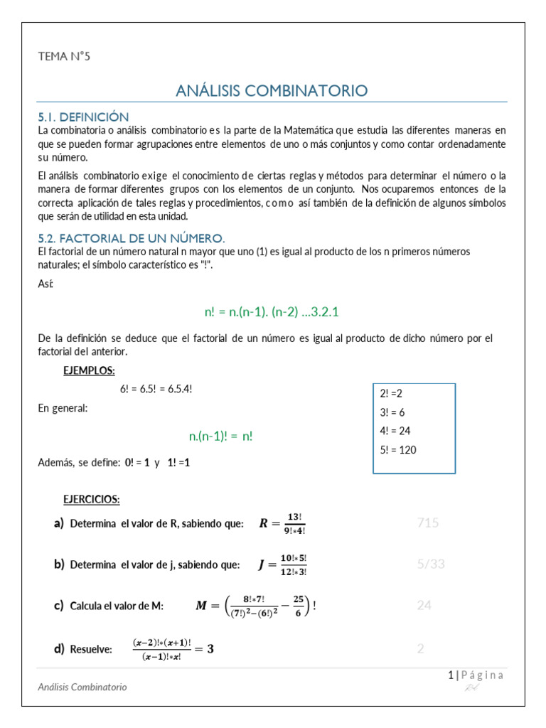 Fundamentos del Análisis Combinatorio | PDF | Combinatoria | Permutación