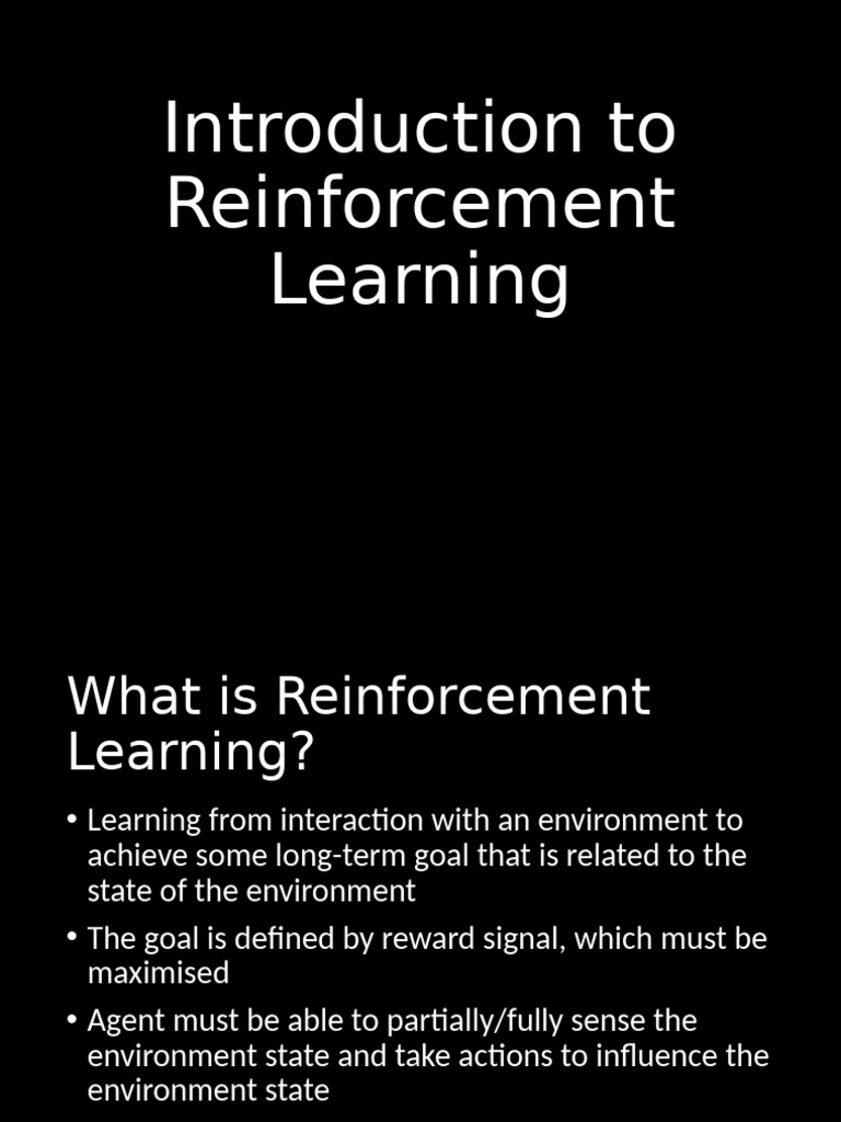 Introduction to Reinforcement Learning | PDF | Cognition | Cognitive ...