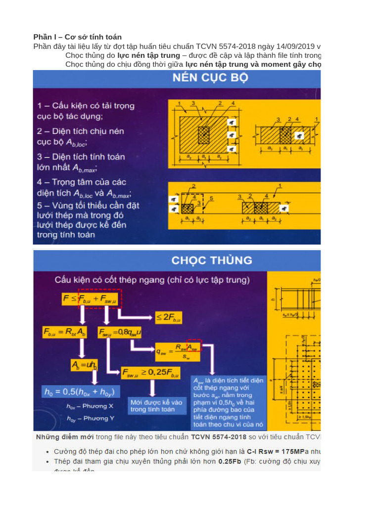 Tính Toán Chọc Thủng Theo TCVN 5574-2018 | PDF