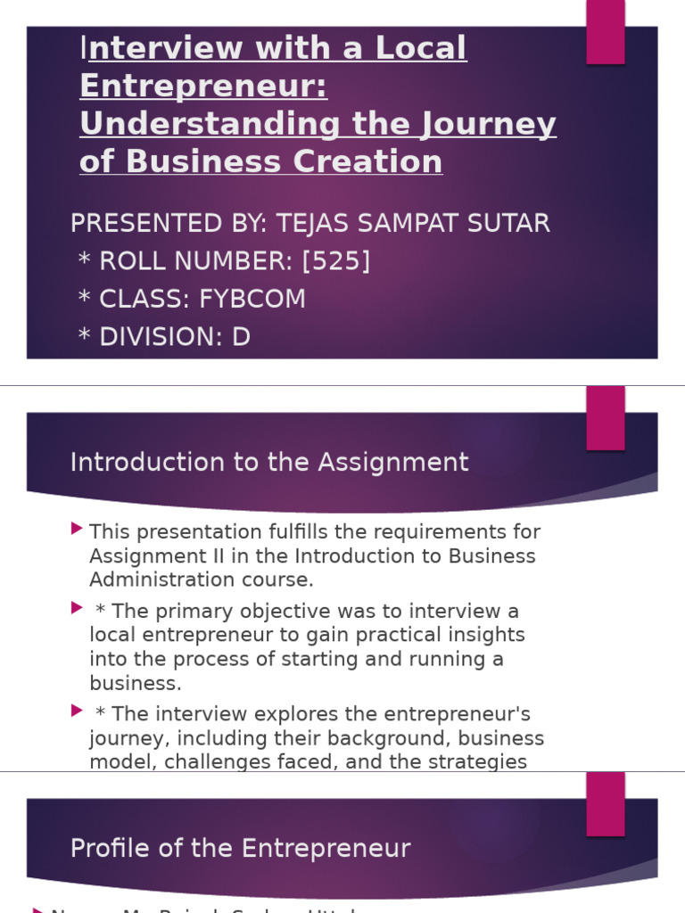 Local Entrepreneur's Business Journey Insights | PDF | Entrepreneurship ...