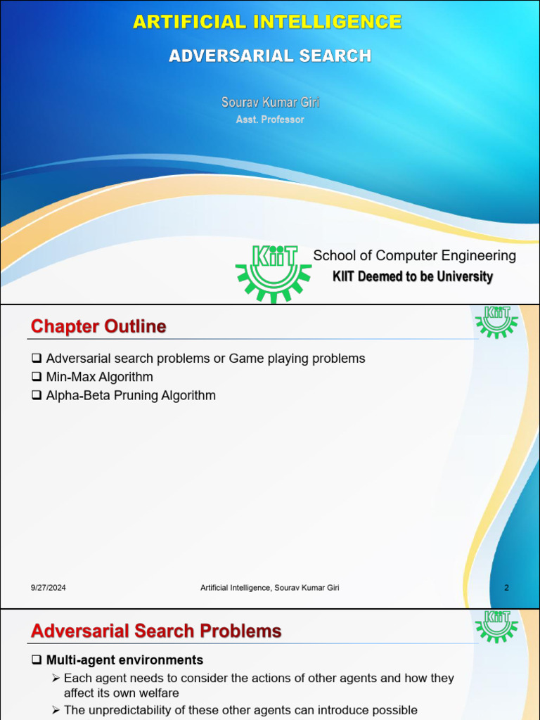 Adversarial Search in AI: Min-Max & Pruning | PDF | Applied Mathematics ...