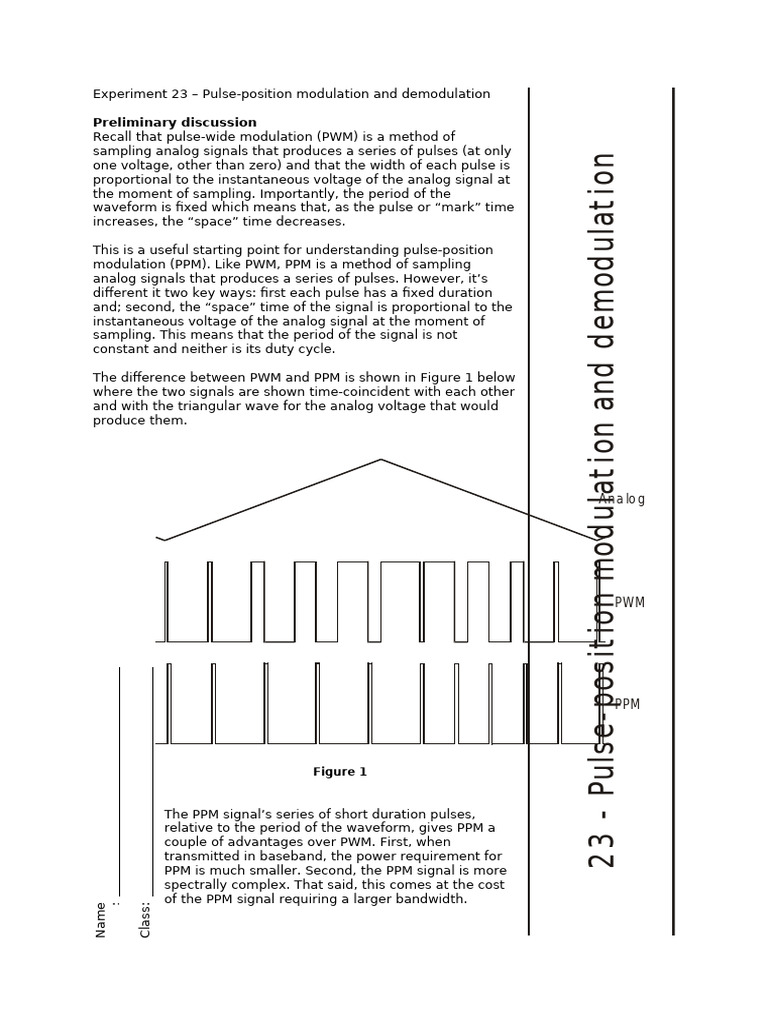 Pulse-Position Modulation Experiment | PDF | Electronics ...