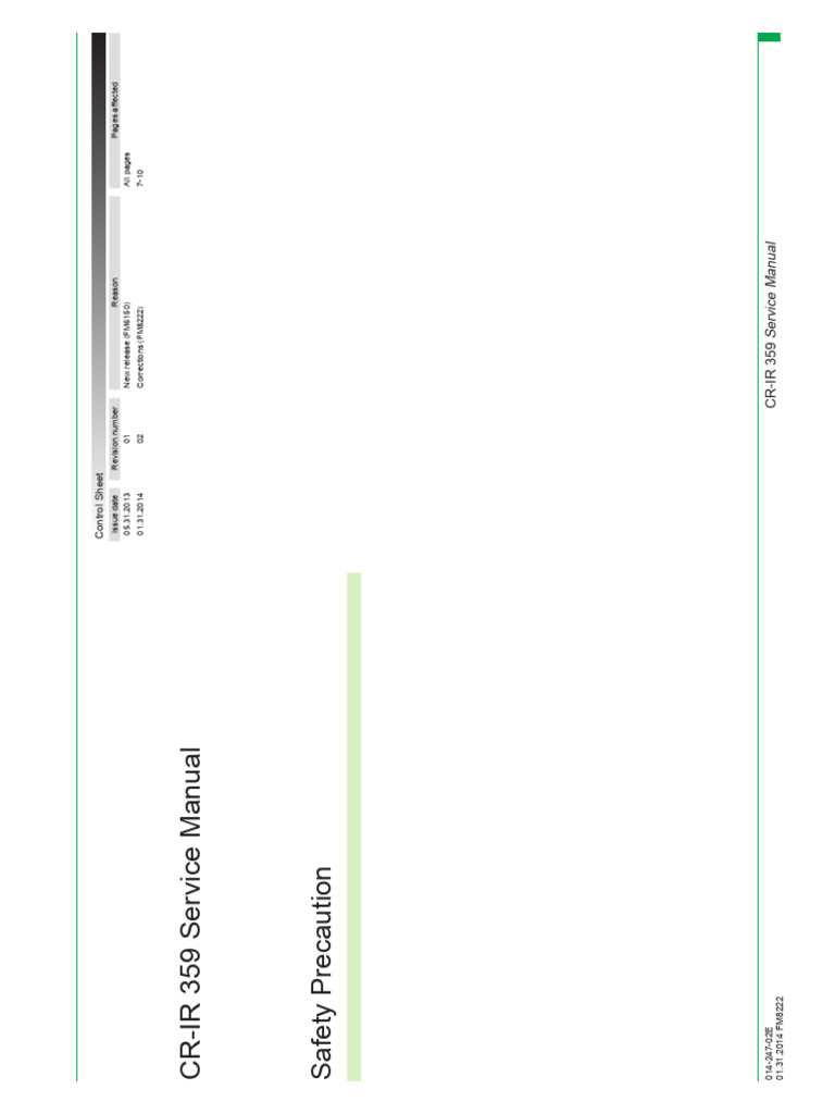 CR-IR 359 Service Manual Overview | PDF | Electromagnetic Compatibility ...