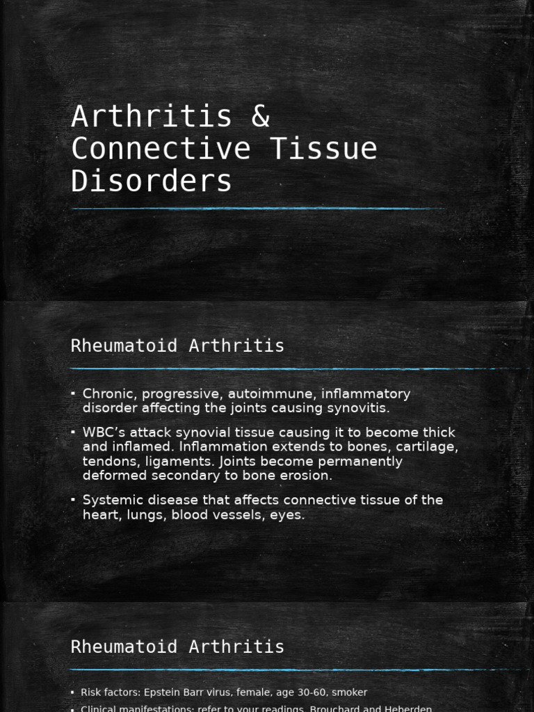 Arthritis and Connective Tissue Disorders | PDF | Gout | Rheumatoid ...