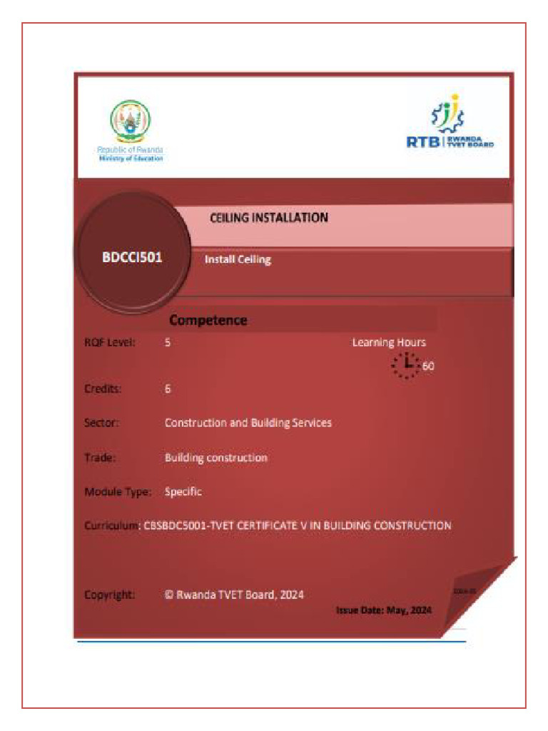 Ceiling Installation Guide for GS Kiyovu TSS | PDF | Drywall | Ceiling