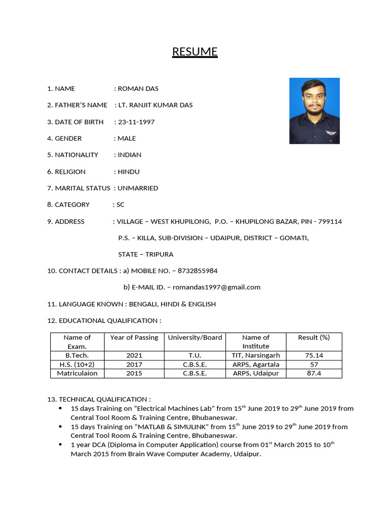 Resume Final | PDF