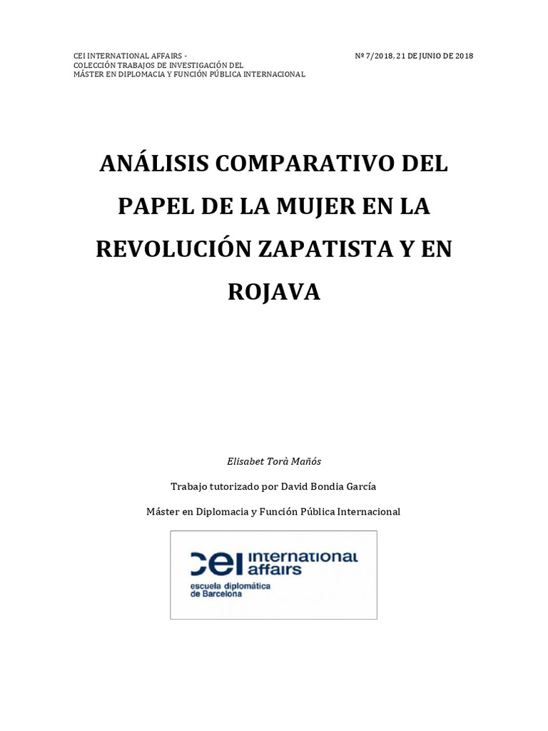 Mujer en Chiapas y Rojava: Análisis Comparativo | PDF | Partido de los ...