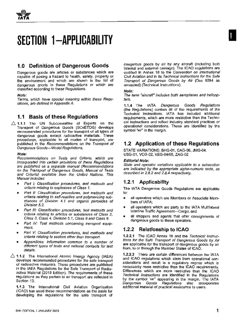 Iata-Dgr Sección 1-35-50 | PDF