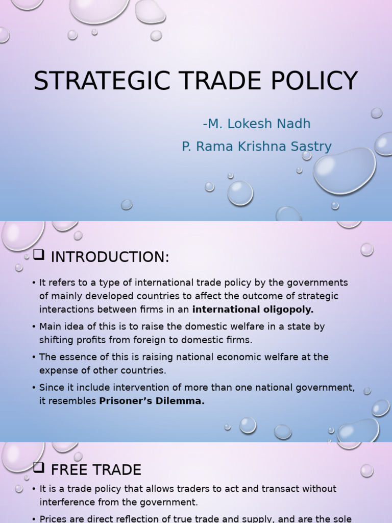 Understanding Strategic Trade Policy | PDF | Economies | Macroeconomics