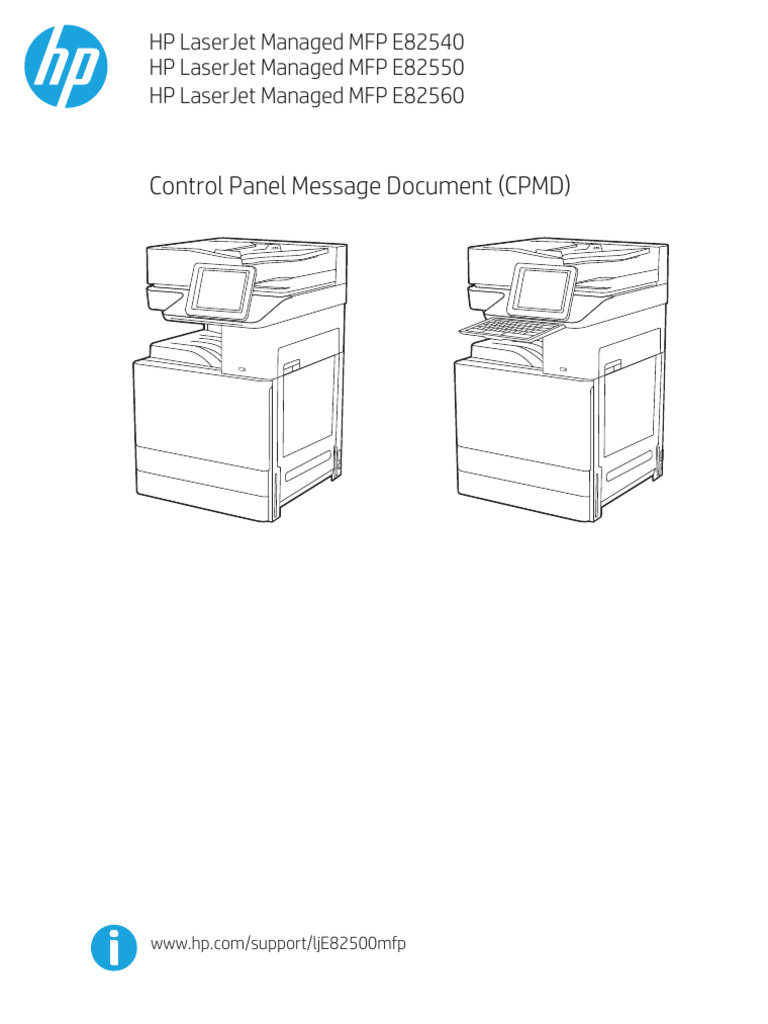 HP LaserJet MFP E825 Control Panel Errors | PDF | Computing