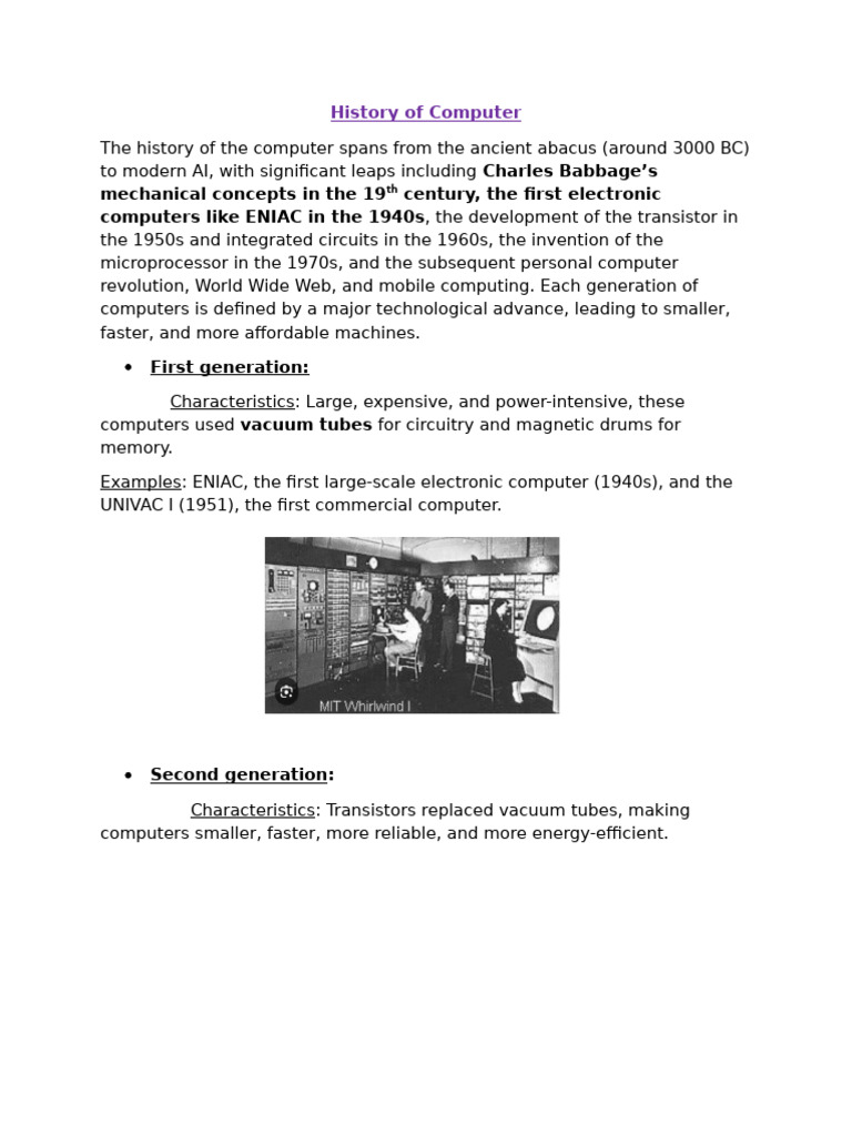 Evolution of Computer Technology | PDF