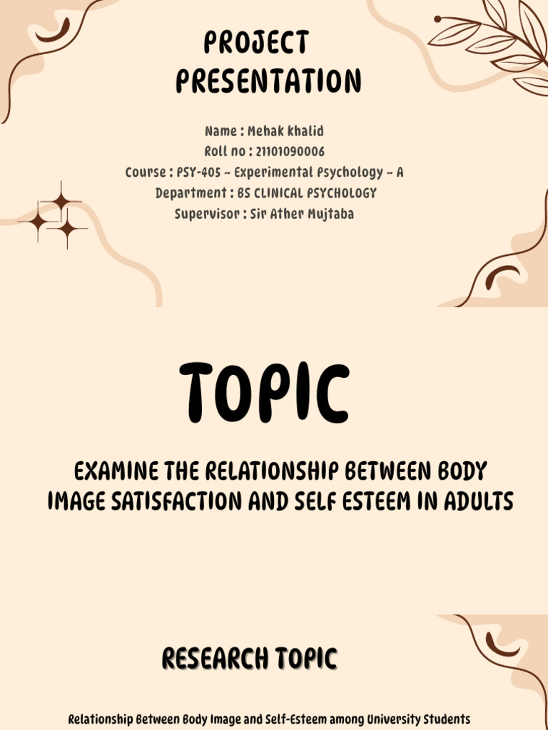 Body Image and Self-Esteem Study | PDF | Self Esteem | Body Image