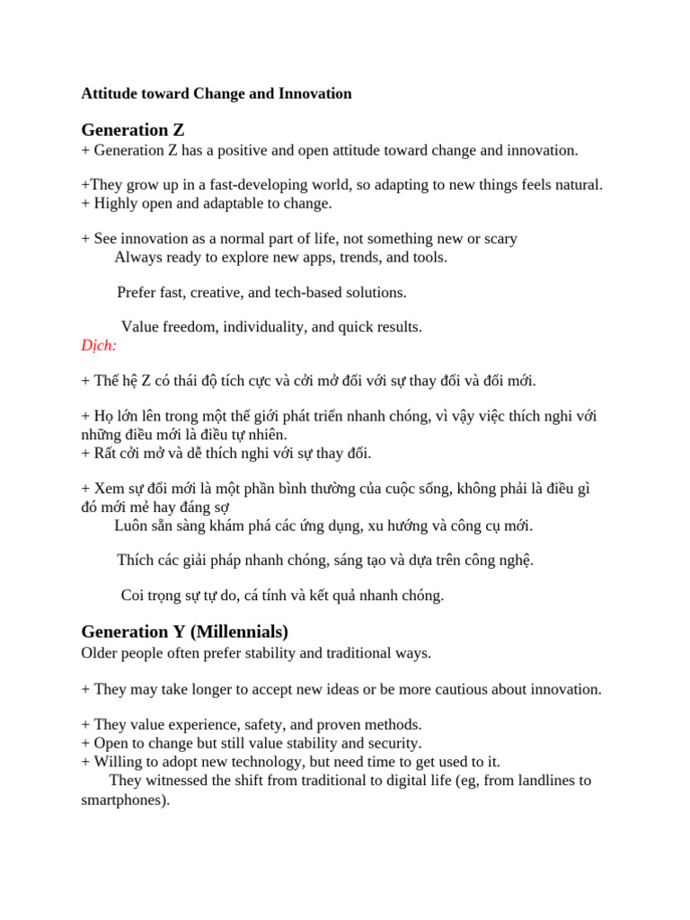 Change and Innovation | PDF
