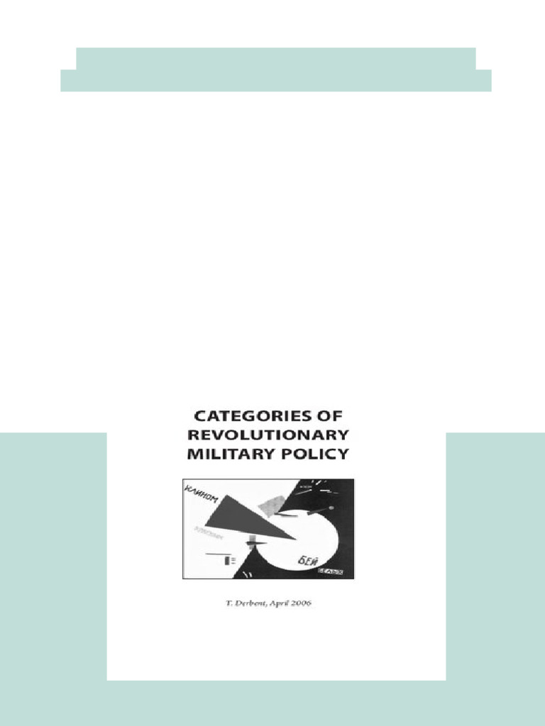 Categories of Revolutionary Military Policy 1st Printing Edition T ...