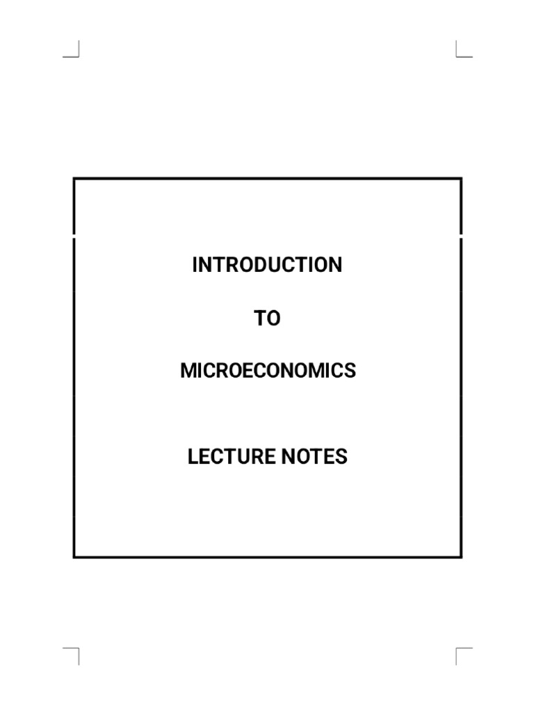 Module Introduction To Microeconomics | PDF