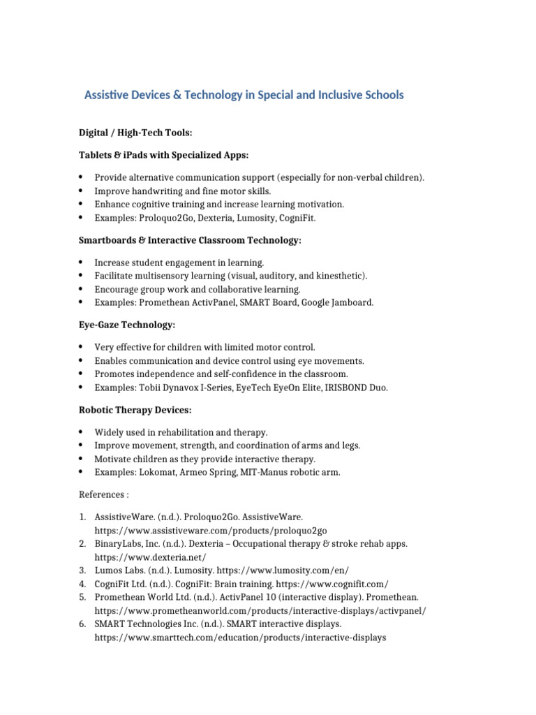 Assistive Devices Technology (1) Chapter 7 | PDF