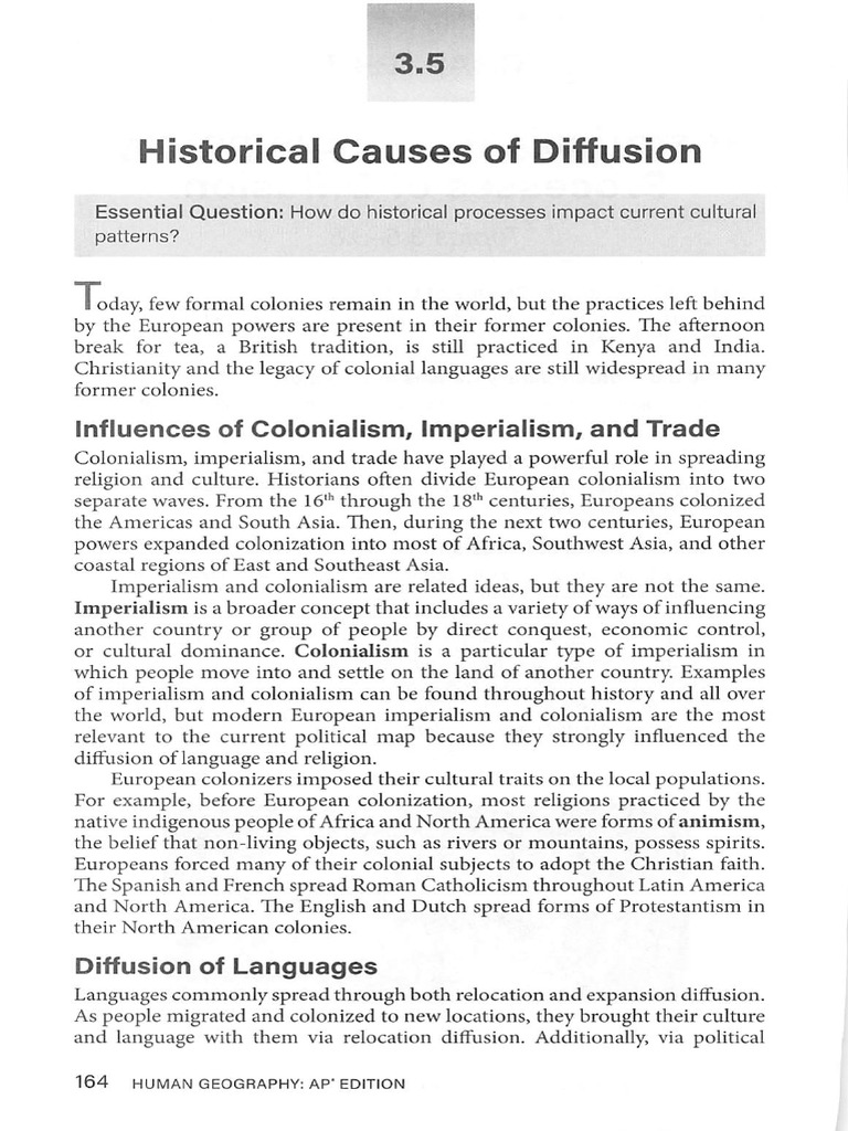 Historical Causes of Cultural Diffusion | PDF | Colonialism | English ...