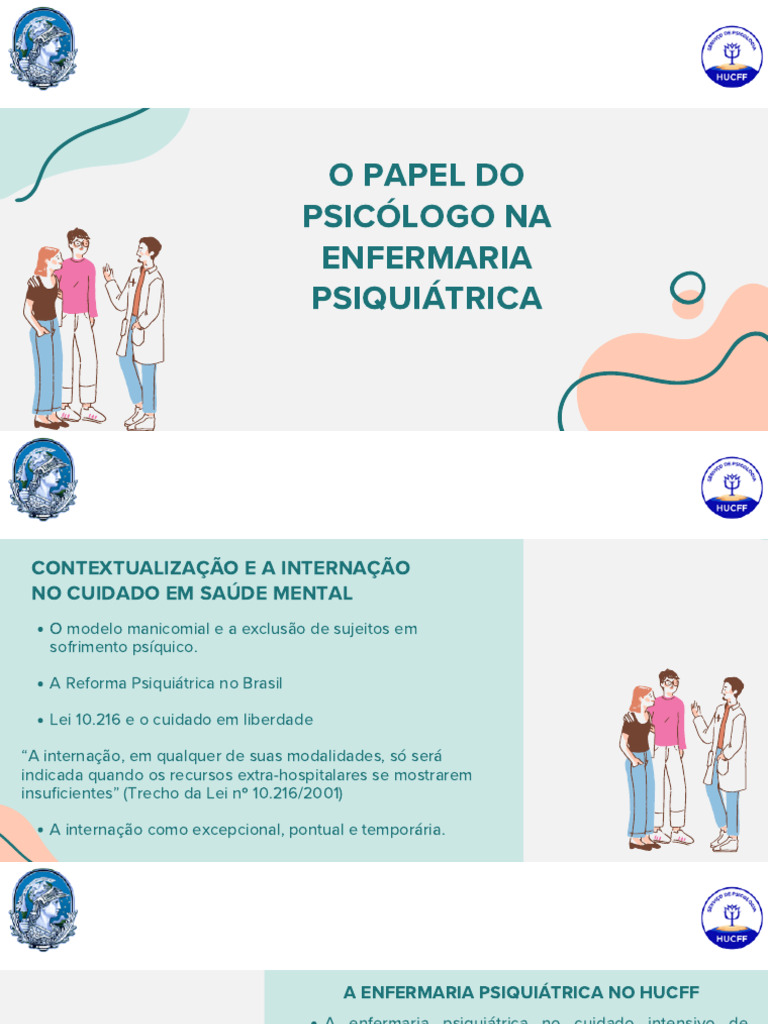O Papel do Psicólogo na Enfermaria Psiquiátrica | PDF | Saúde mental ...