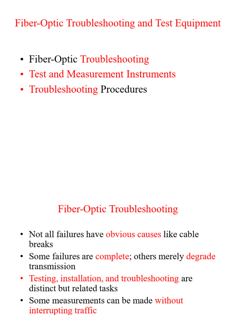 Fiber-Optic Testing & Troubleshooting Guide | PDF | Optical Fiber ...
