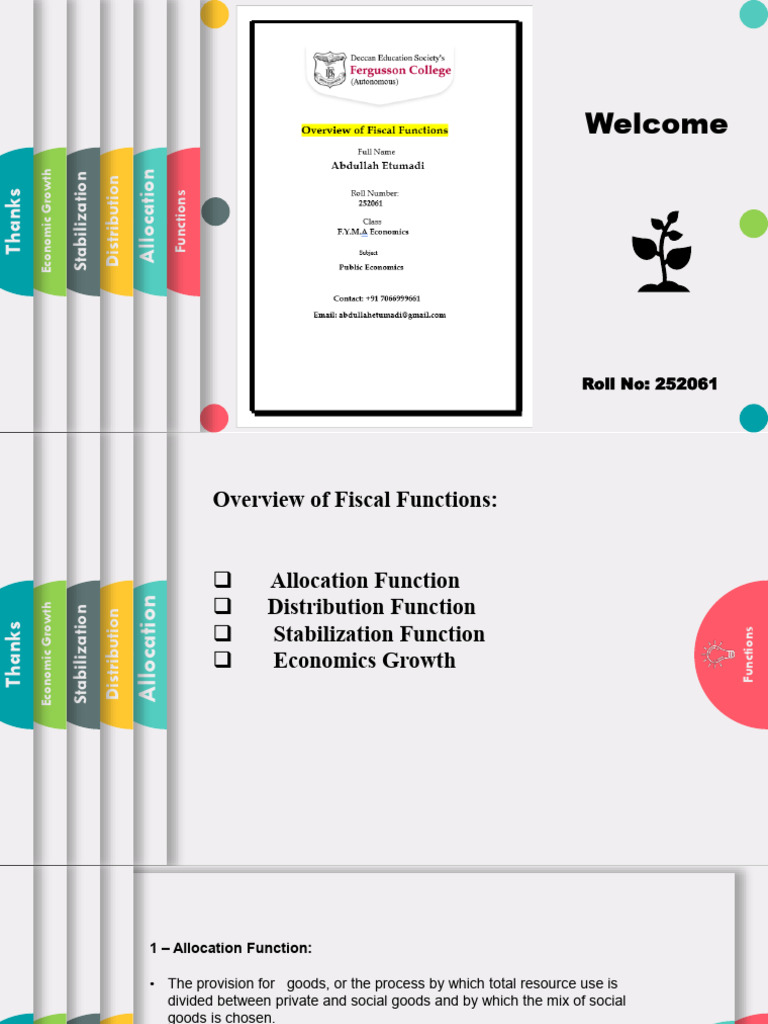 Overview of Fiscal Functions | PDF | Fiscal Policy | Economics