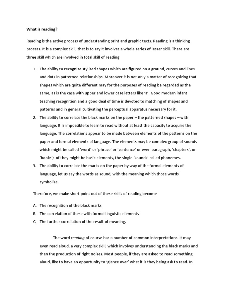 What Is Reading by Tom | PDF