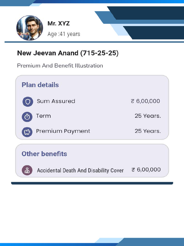 XYZ 715 25 25 Age 41 SA 600000 13 | PDF | Insurance