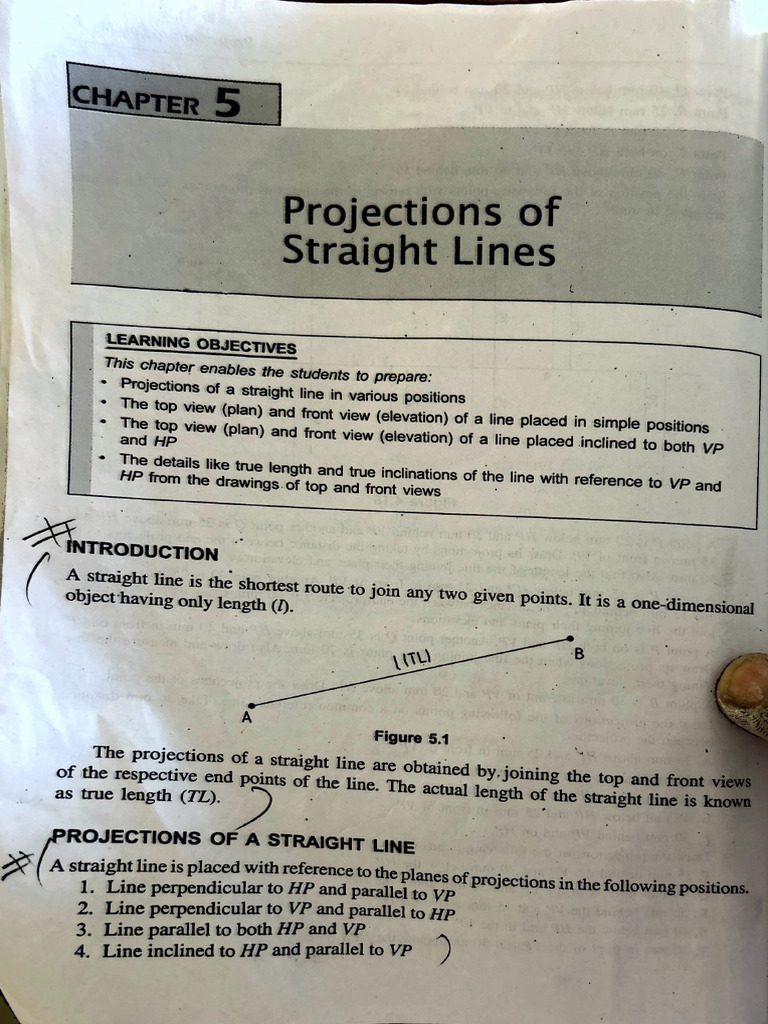 Chapter-5, Projections of Straight Lines | PDF | Mathematical Concepts ...