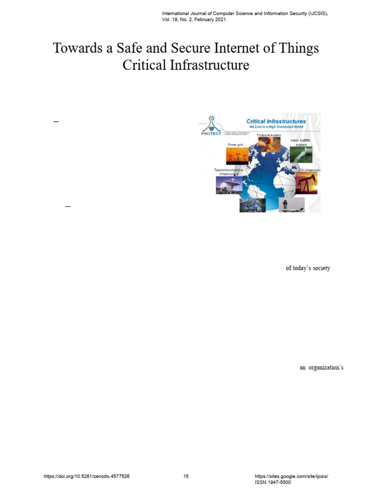 IoT Security Techniques for Critical Infrastructure | PDF | Internet Of ...