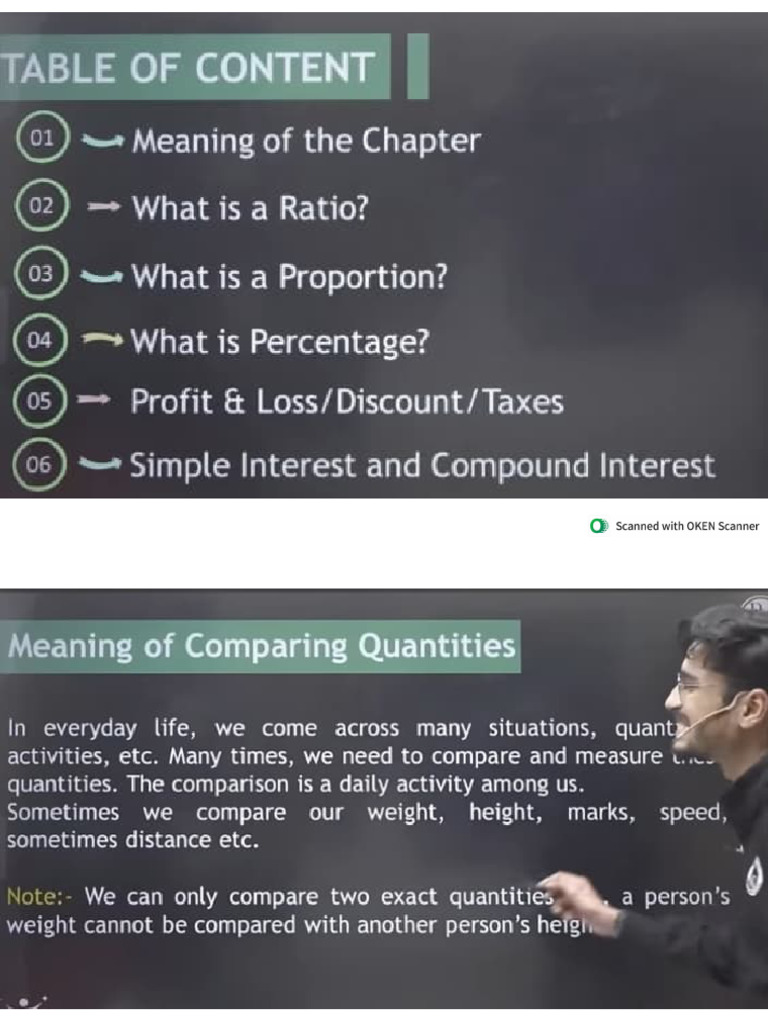Comparing Quantities 8th (Ratio, Proportion, Percentage, Profit and ...