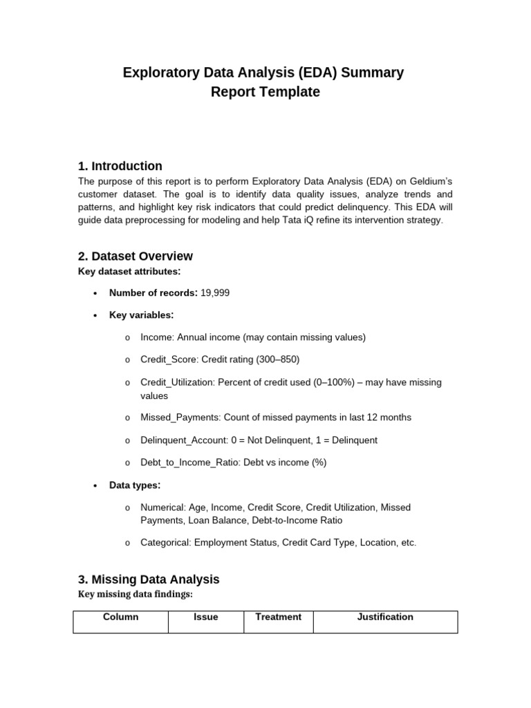 EDA SummaryReport Template | PDF | Data Analysis