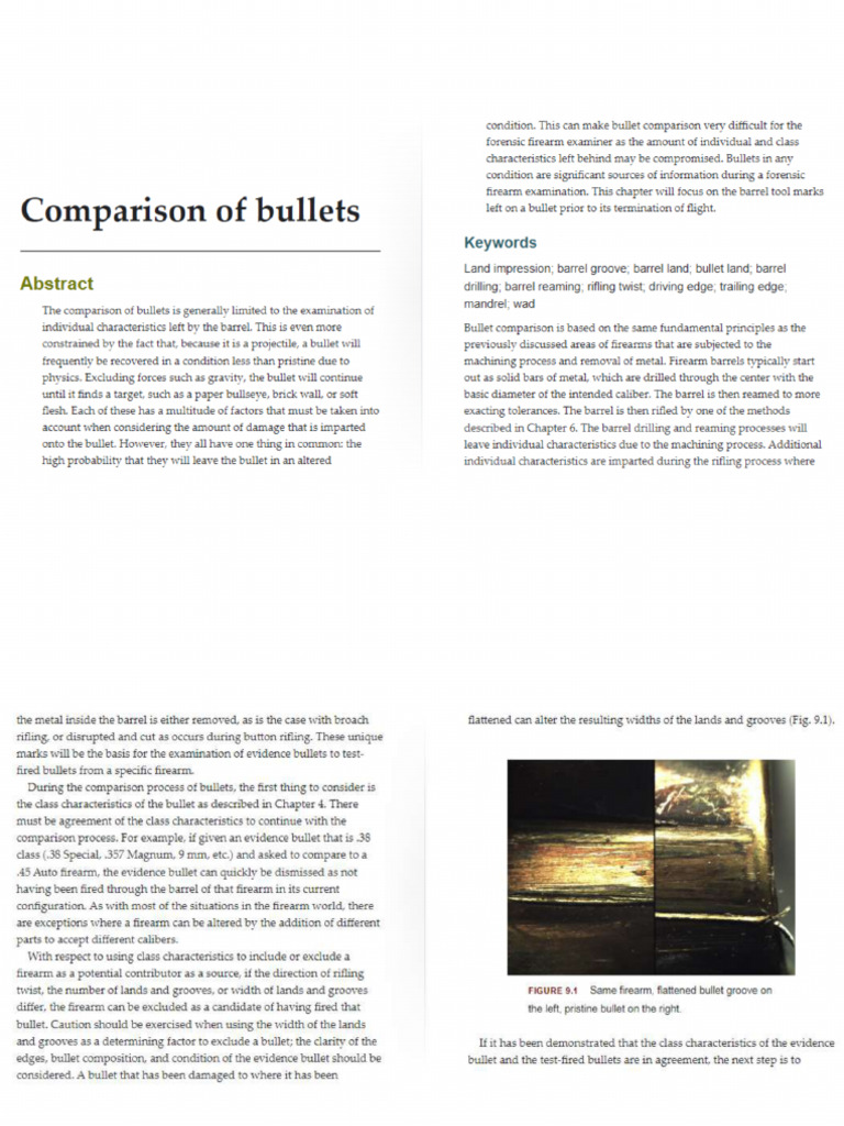 Bullet Comparison Techniques in Forensics | PDF | Bullet | Gun Barrel
