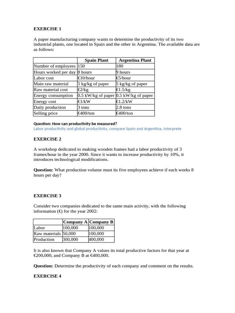 Productivity Analysis of Manufacturing Plants | PDF | Ton | Watt