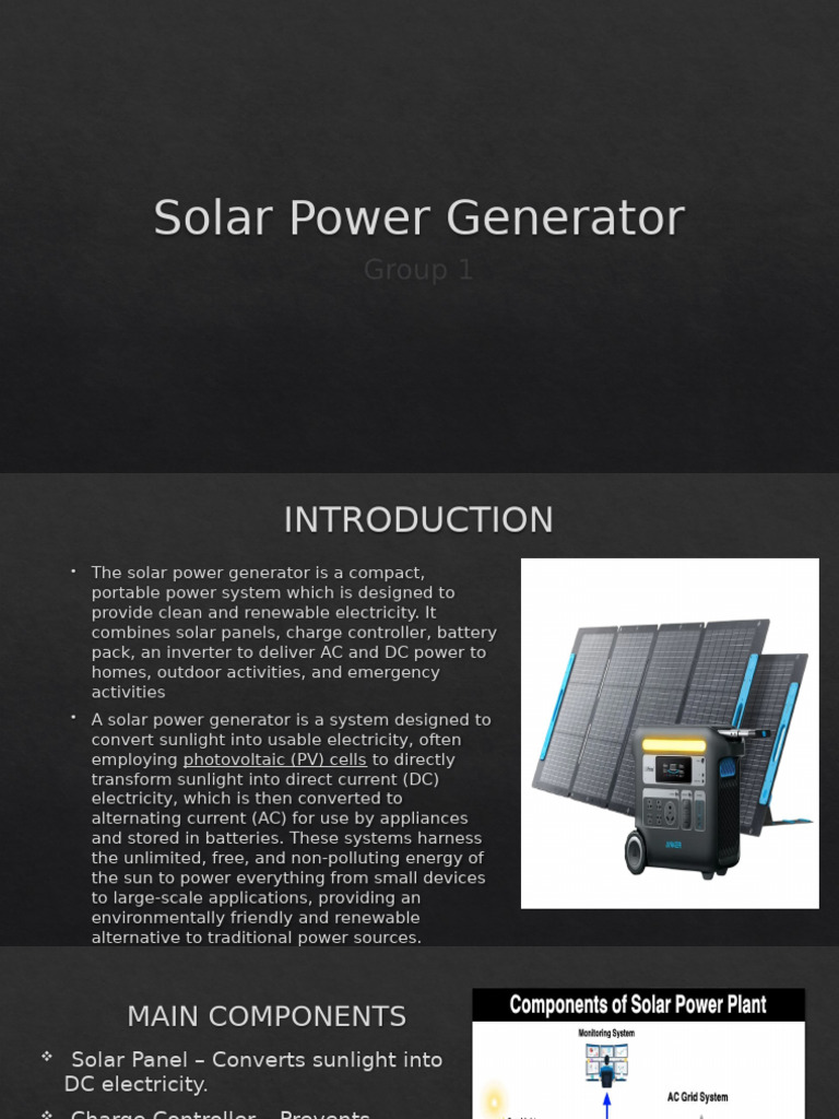 Portable Solar Power Generator Guide | PDF | Photovoltaics | Solar Panel