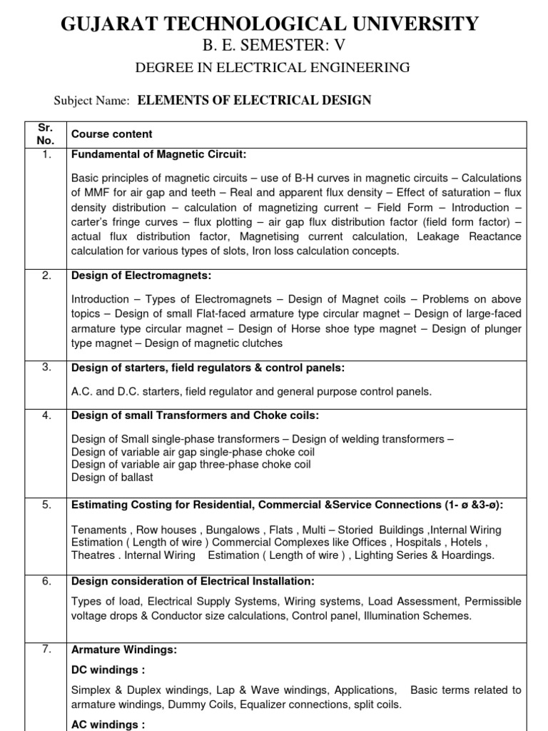 Elements of Electrical Design | PDF | Transformer | Inductor
