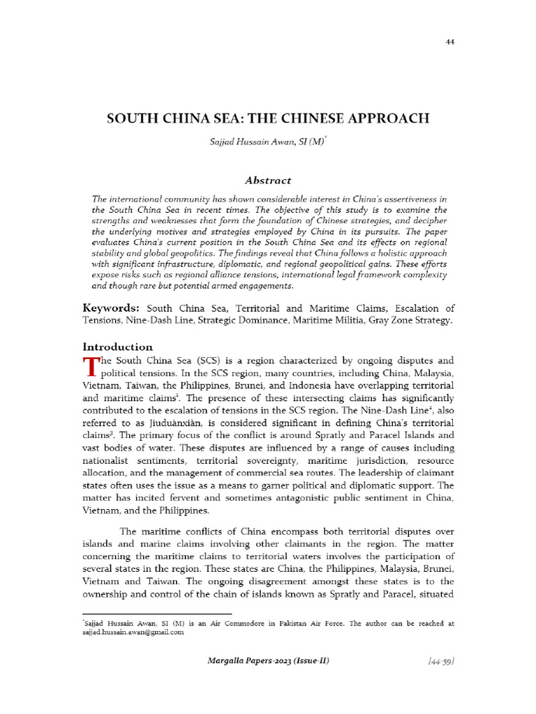 View of South China Sea - The Chinese Approach | PDF