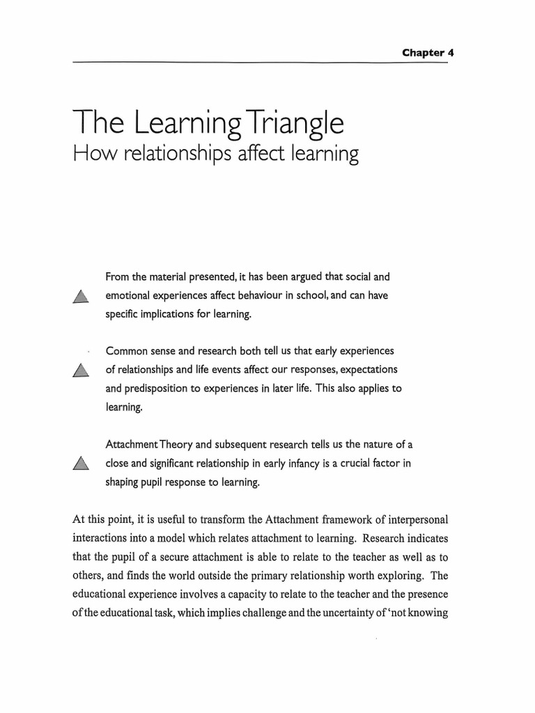 Learning Triangle: Relationships in Education | PDF | Attachment Theory ...