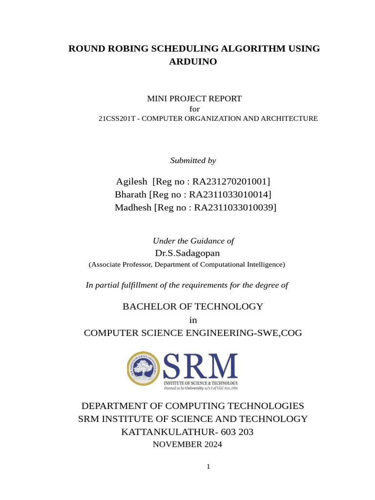 Round Robin Scheduling on Arduino | PDF | Scheduling (Computing ...