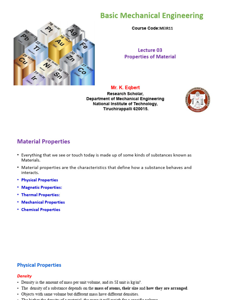 Key Mechanical Properties of Materials | PDF | Strength Of Materials ...