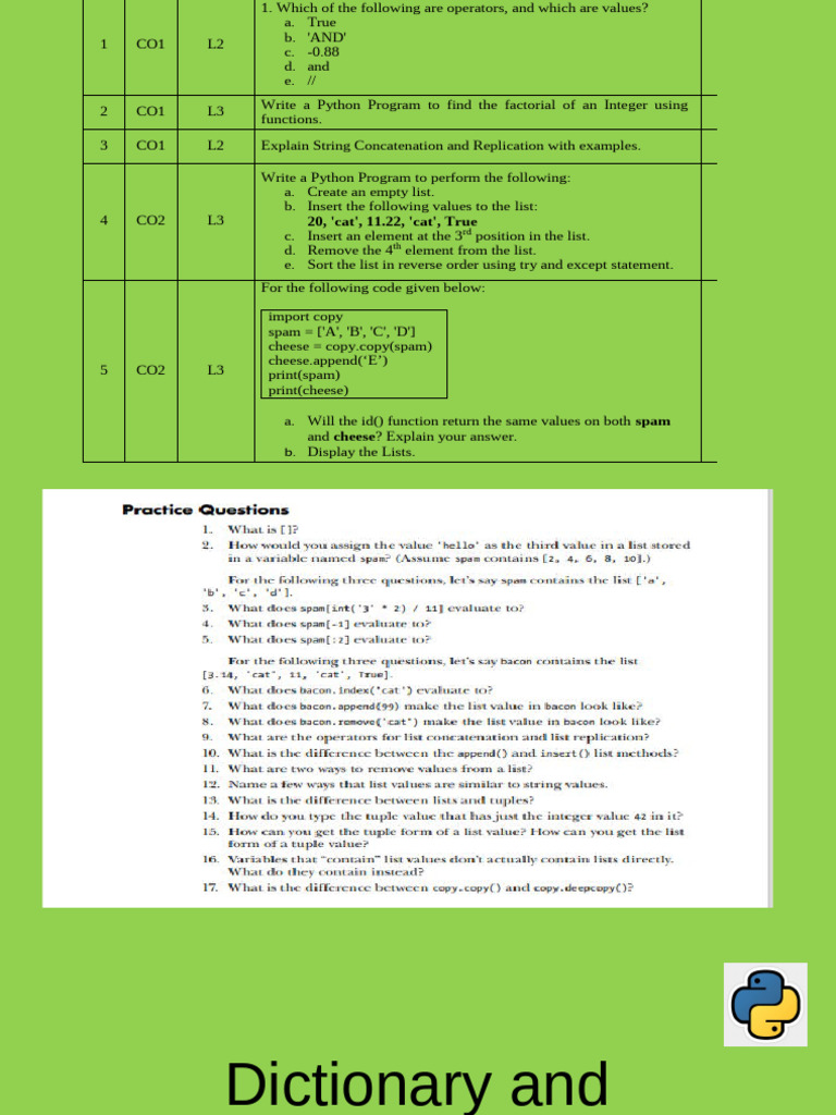 Python Data Structures: Lists & Dictionaries | PDF | Parameter ...