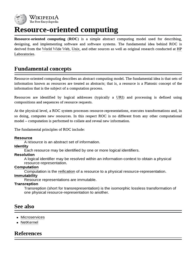 Resource Oriented Computing | PDF