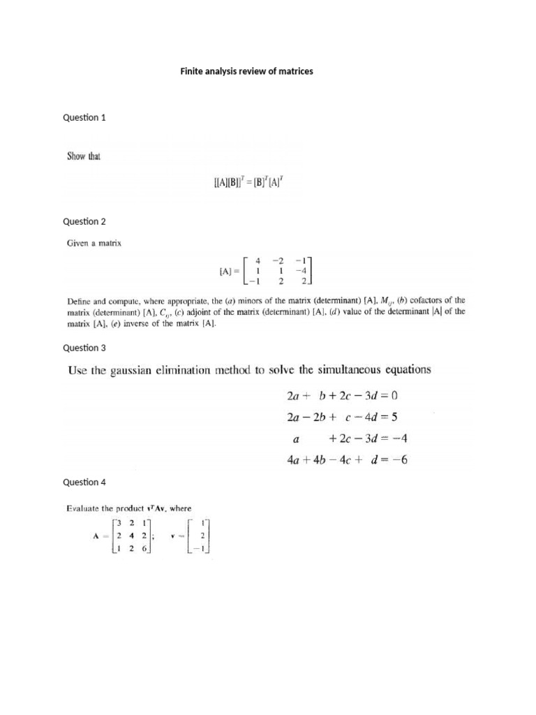 Finite Review Matrices | PDF