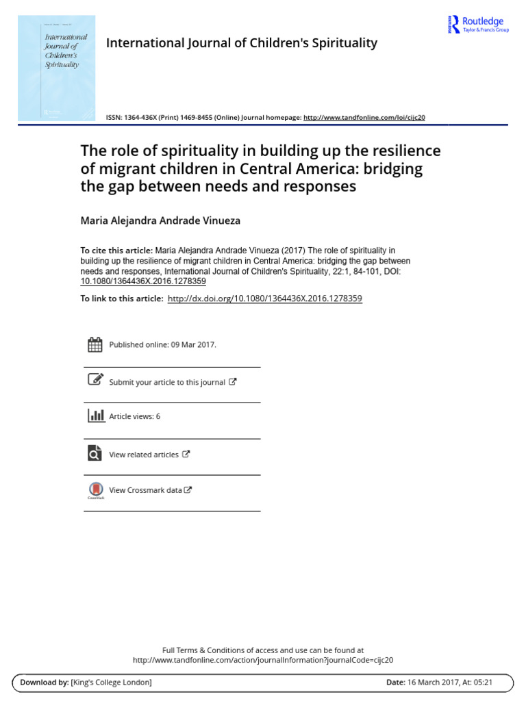 ANDRADE-Spirituality and Resilience IJCS-Mar17 | PDF | Psychological ...