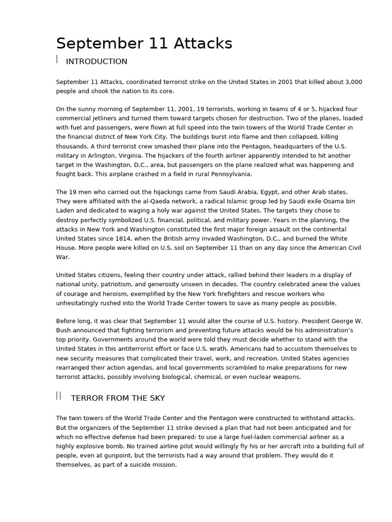 September 11 Attacks Overview and Impact | PDF | Al Qaeda | World Politics