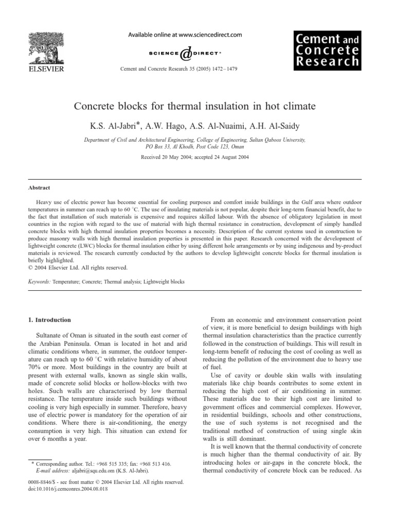 Thermally Efficient Concrete Blocks | PDF | Thermal Insulation | Concrete