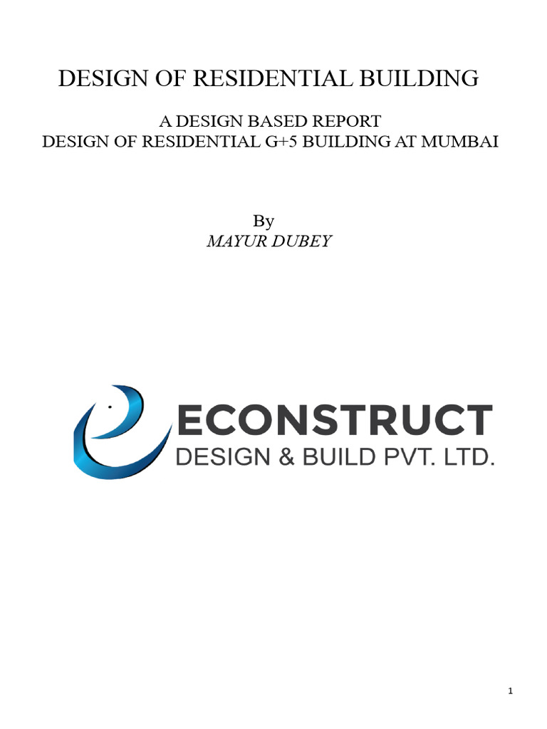 G+5 Residential Building Design Report | PDF | Beam (Structure ...