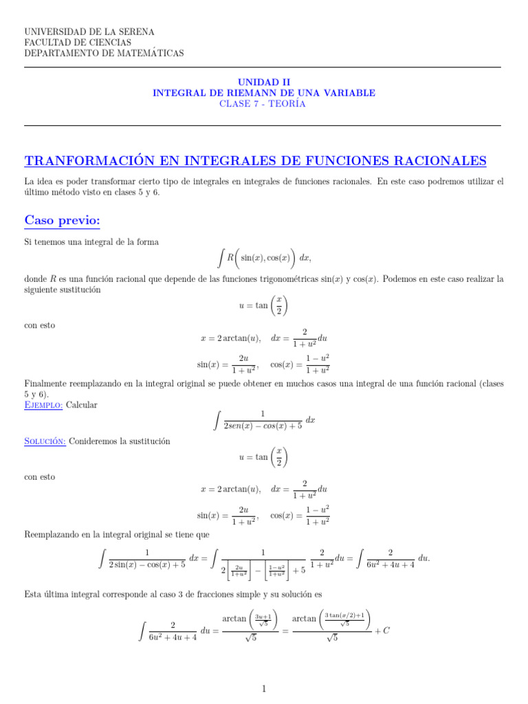 Clase 7 Unidad II Cdi | PDF | Integral | Álgebra