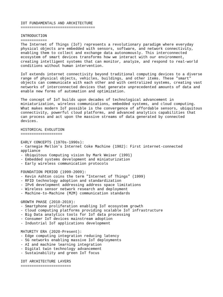 IoT Fundamentals and Architecture Overview | PDF | Internet Of Things ...
