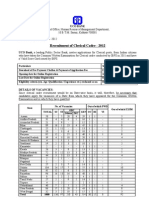 Recruitment of Clerical Cadre - 2012: Uco Bank